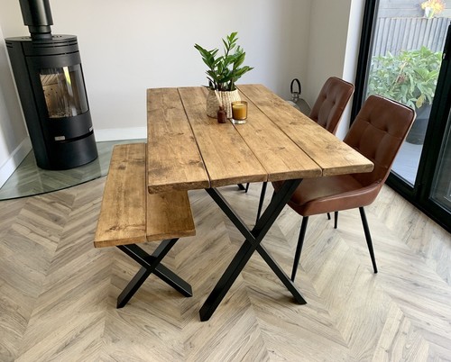 Rustic dining table frame - rustic, x-frame