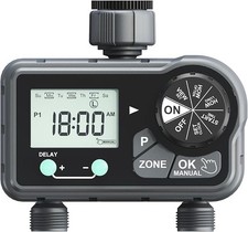 Water Timer 2 Outlet IP54 Waterproof Programmable Garden Hose Timers for Garden