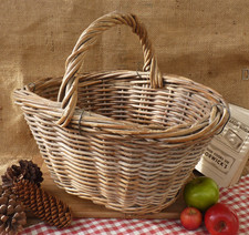 Wicker Farm Harvest basket Vegetable trug cage base Vintage RARE