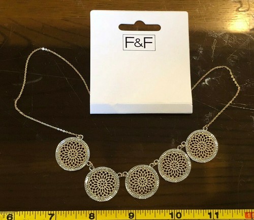 Necklace silver gold - necklace, circle