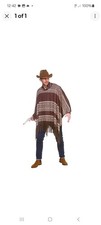 Adult Cowboy Poncho Brown New