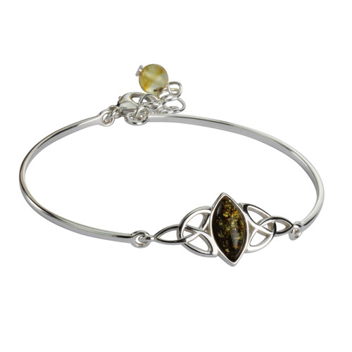 Green baltic amber sterling - green,