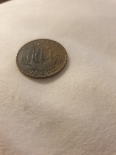 Dated 1943 half penny - :,