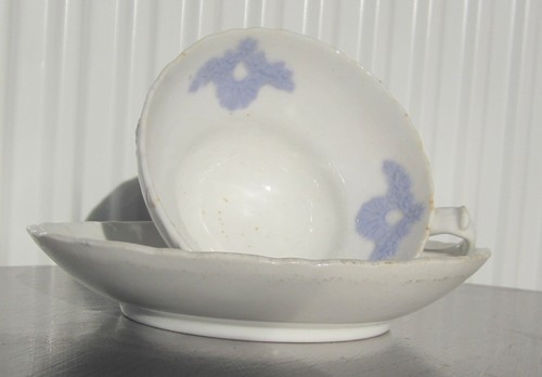 Lilac sprigged white china tea - sprigged,