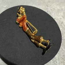 VINTAGE Golfer Brooch Gold