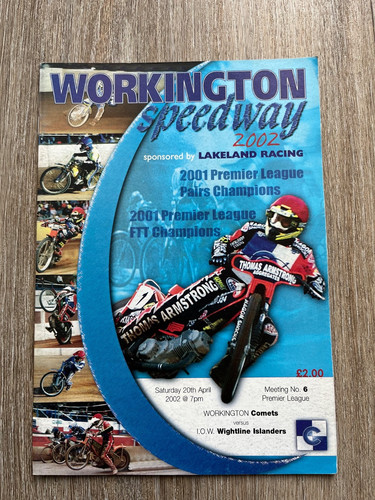 Workington speedway programme - speedway,