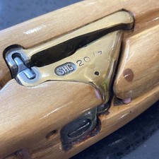 Vintage Wood & Brass Weaving Shuttle in VGC, 41cm Length Approx (3408)