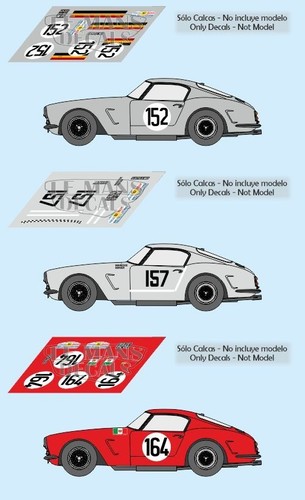 Decals ferrari 250 swb tour - decals,