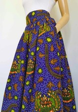 ASHA  African Print Full Length / Maxi Skirt 100 % Wax Cotton Handmade UK