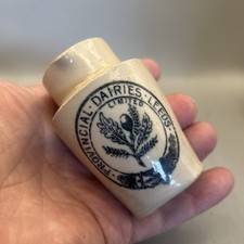 SUPERB SMALL VICTORIAN VINTAGE CREAM KITCHENALIA POT PROVINCIAL DAIRIES LEEDS