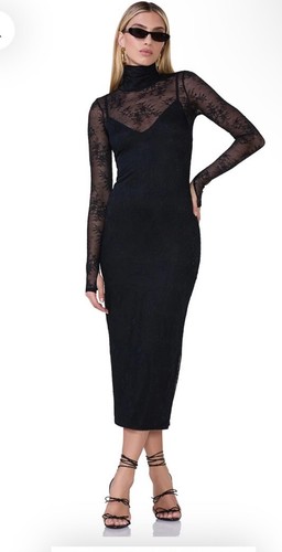 Black lace maxi - black,