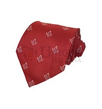 Masonic Craft Masons Silk Tie Embroided Square Compass & G Red/Blue/Black