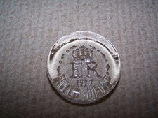 Silver Jubilee Heavy Glass Paperweight.