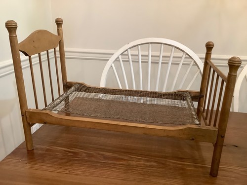 Antique wooden folding baby - wooden,