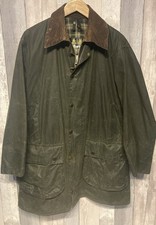 Vintage Barbour Border A200 Year 2000 3 Crest Green Wax Jacket Size 40