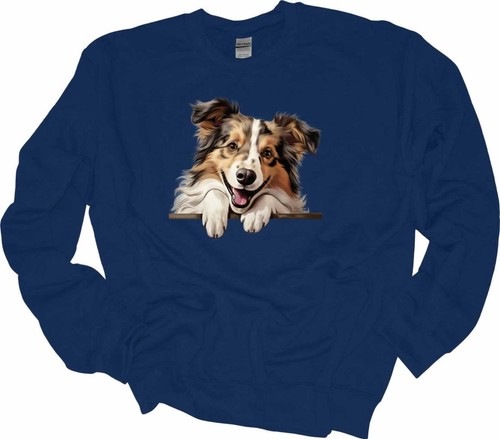 Peeking shetland sheepdog - peeking,