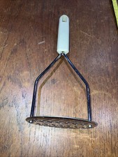 Vintage  Potato / Vegetable Masher Kitchen Utensil - Cream Handle England