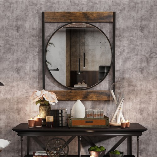 Industrial wall mirror shabby - industrial,