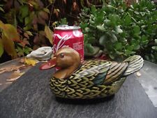 Vintage Decorative Painted Wood Duck Bird Clothes Brush