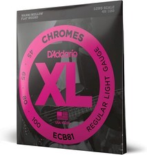 Bass Guitar Strings D'Addario ECB81 Set Long Scale Flatwound 45-100