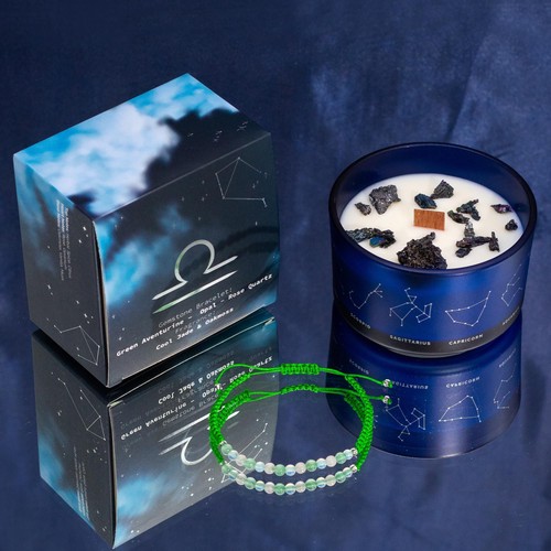 Zodiac crystal candle with - zodiac,