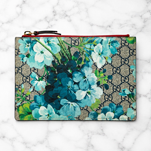 Gucci blue blooms zip - gucci,