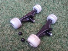 Skateboard trucks 185mm 7.5" axles & 48mm White wheels skate parts