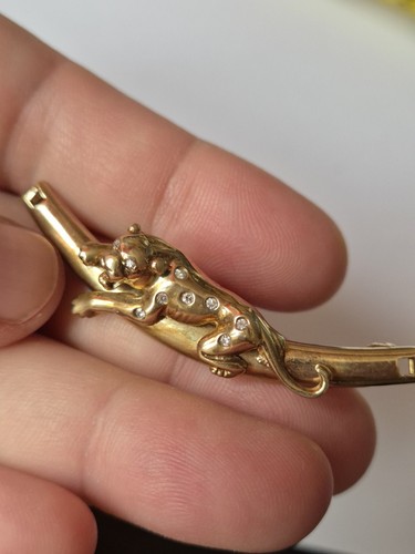 9ct gold diamond panther - 9ct,