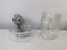 Vintage Solid Chrome Toothbrush & Tumbler Holder New