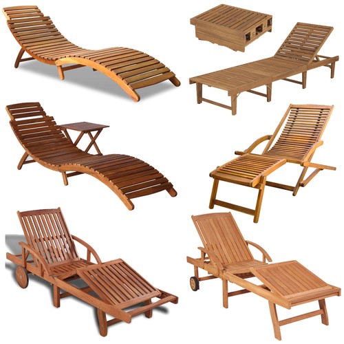 Foldable sun lounger wooden - lounger,