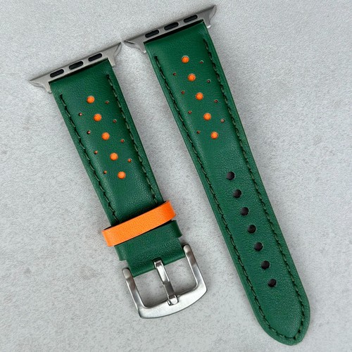 Green orange leather - orange, racing