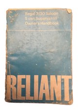RELIANT REGAL 3/30 SALOON & 5 cwt SUPERVAN III 1970 OWNERS INSTRUCTION HANDBOOK