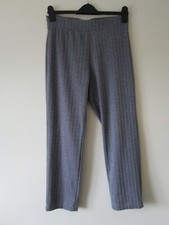 M&S SIZE 10 SHORT JEGGINGS TREGGINGS LEGGINGS WORK OFFICE PINSTRIPE CHECK GREY
