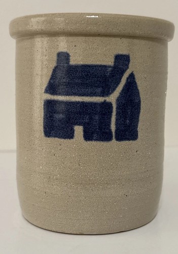 Vtg crockery blue - blue, 5”
