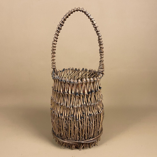 Vintage wicker round basket - wicker,