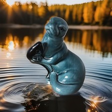  POOLE POTTERY - OTTER & FISH