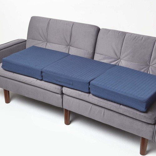 Navy blue quilted - quilted, 3-seater