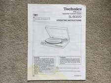 Technics SL-BD22D Record Player Operating Instructions (Auto Turntable) 1980s