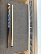 Vintage American Pool Cue 2 Piece Set With Wooden Case Unbranded