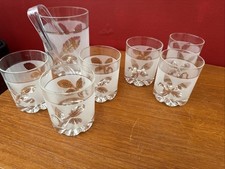 Vintage Frosted Whisky Glasses