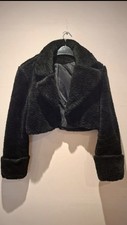 Vintage Black Faux Astrakhan