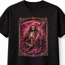 Cyber Grim Reaper T Shirt Neon
