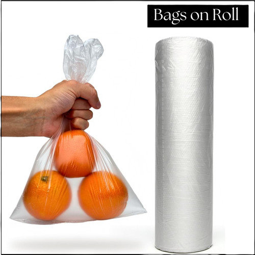 Clear polythene bags roll - on,