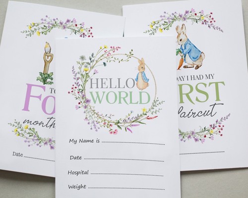 Peter rabbit milestone cards - rabbit,