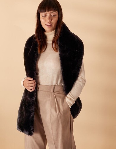 Faux fur stole scarf - faux,