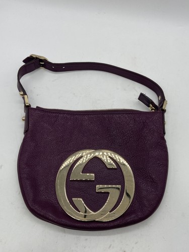 Gucci purple pebbled leather - purple,