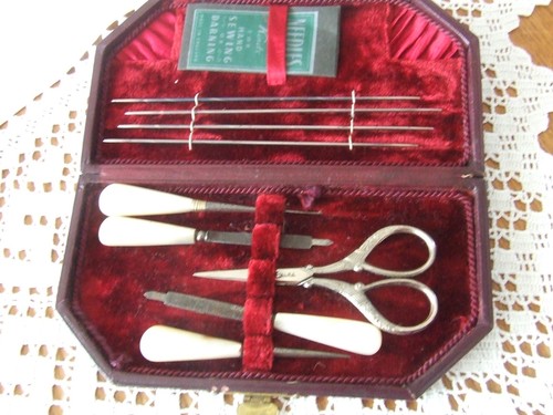 Antique red velvet lined - antique,