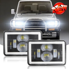 Pair 4"x6" LED Headlight DRL Sealed Hi/Lo Beam For Off-Road Tractor Truck Lorry