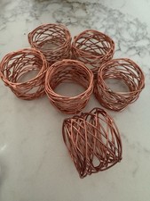 Copper woven napkin rings - wedding/function/xmas x6 