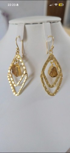 Raw citrine textured double - citrine,